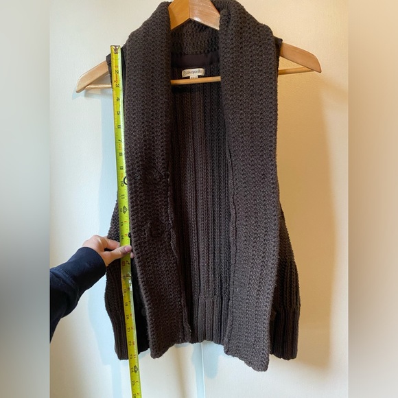 Brown Kitted Vest Buttons Medium 8/10 Sarsaparilla - Picture 9 of 9